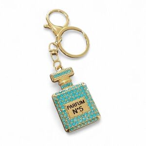 Elegant Gold and Turquoise Keychain